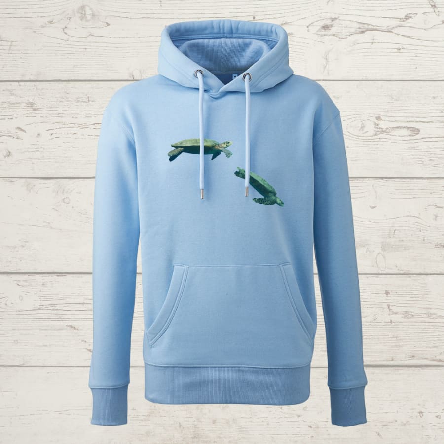 Unisex diving turtles hoody - baby blue / x-small / unisex -