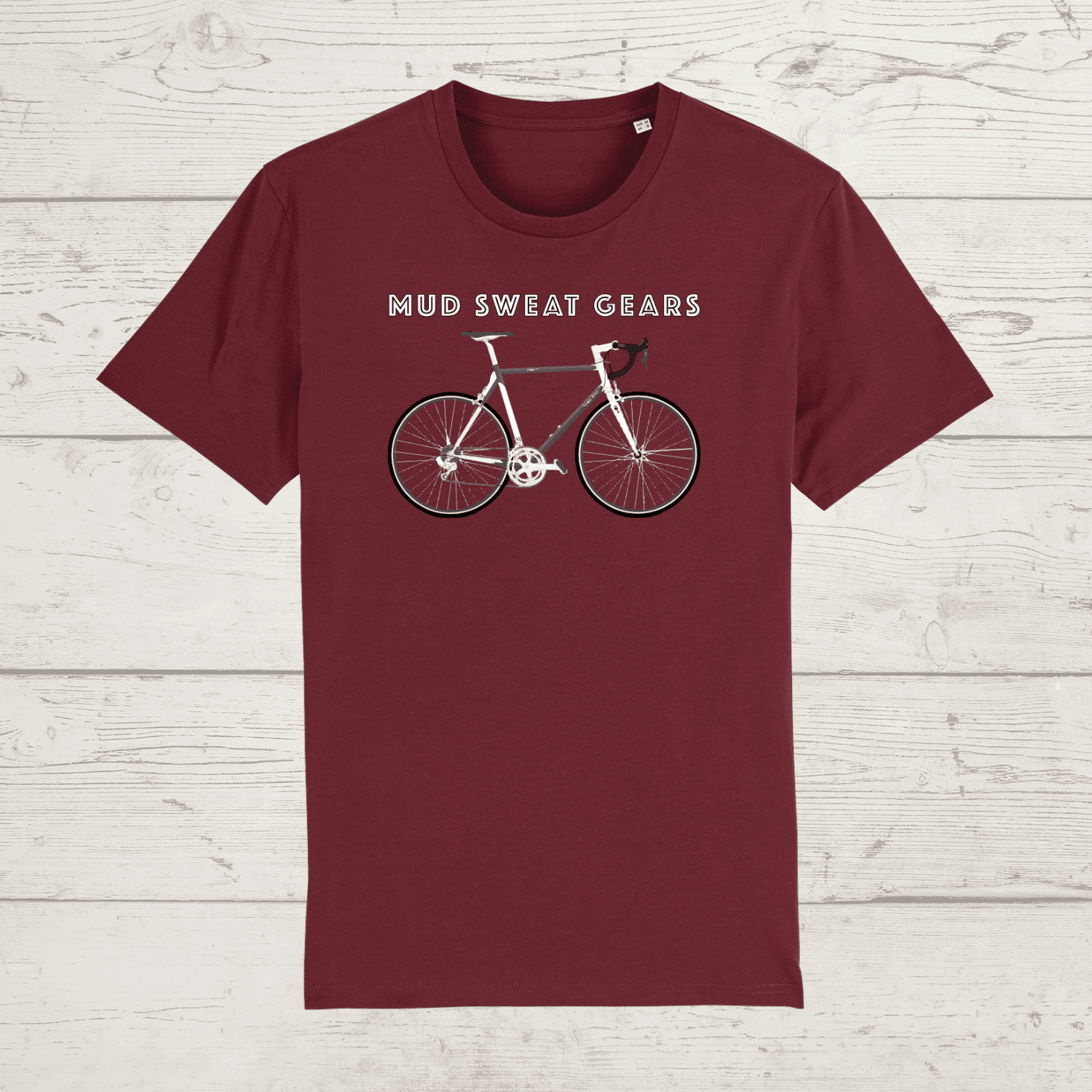 Unisex mud sweat gears bike t-shirt - burgundy / x-small -