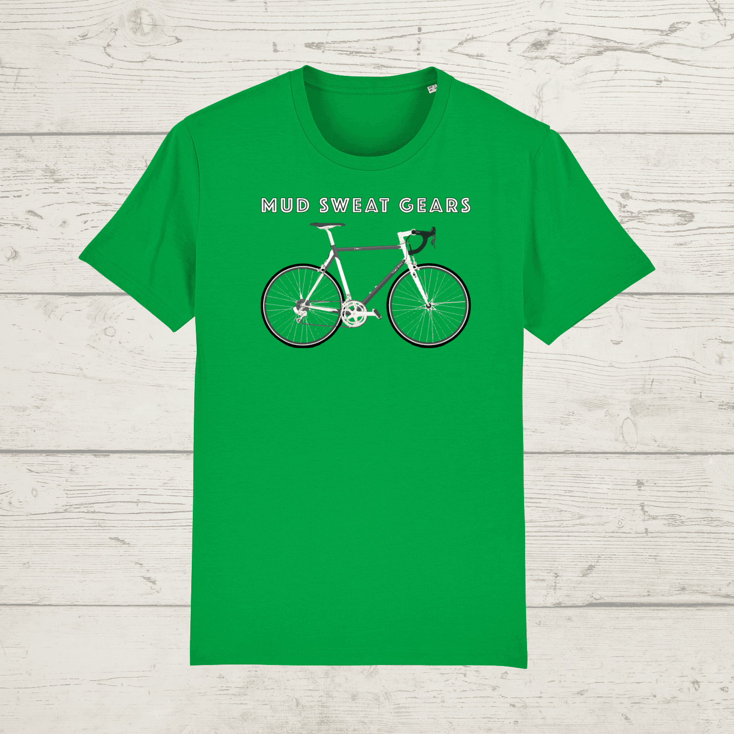 Unisex mud sweat gears bike t-shirt - fresh green / xx-small