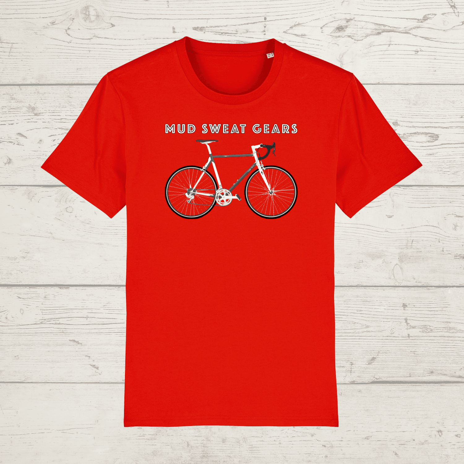 Unisex mud sweat gears bike t-shirt - red / x-small - unisex