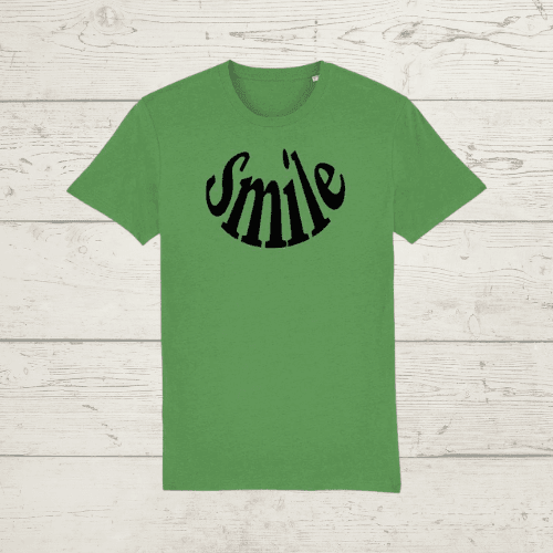Unisex organic cotton smile t-shirt - x-small / fresh green