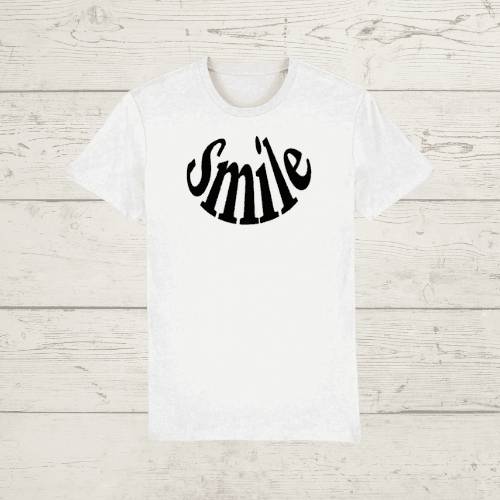Unisex organic cotton smile t-shirt - xx-small / white -