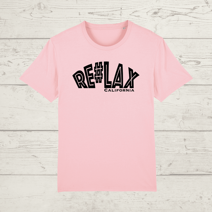 Unisex relax lax california t-shirt - cotton pink / x-small
