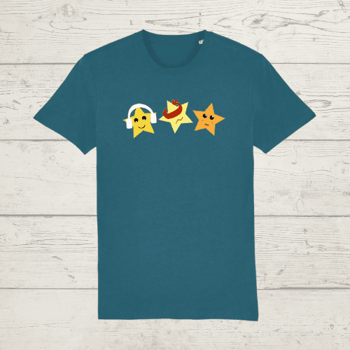 Unisex three wise stars t-shirt - ocean depth / x-small -