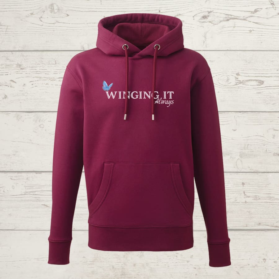 Winging it always hoody - burgundy / x-small (women’s only)