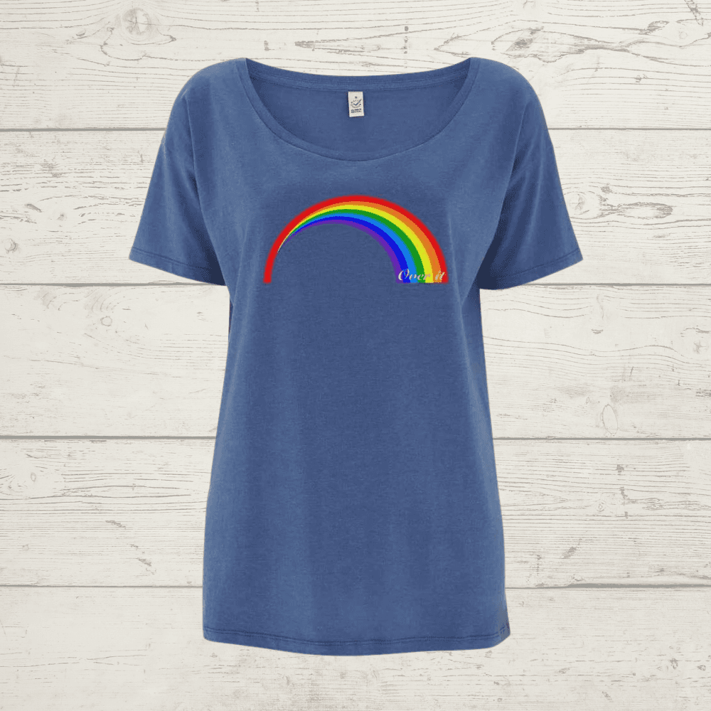 Rainbow t shirt women's clearance