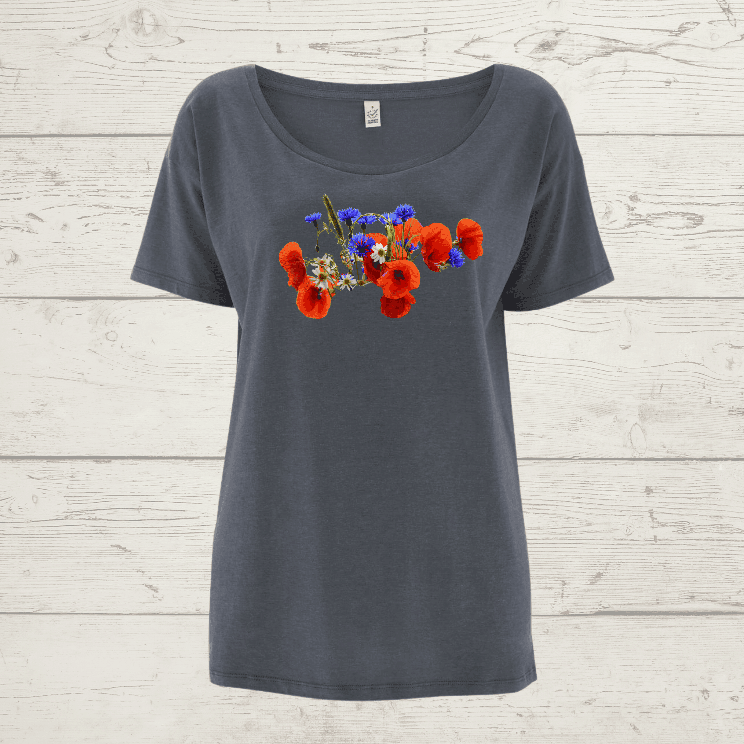 Women’s earthpositive oversized wild flowers t-shirt - light