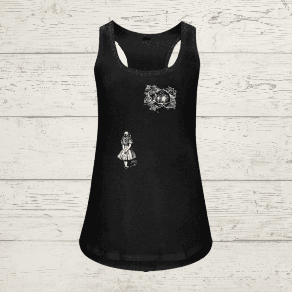 Women’s earthpositive racerback cheshire cat vest - black /