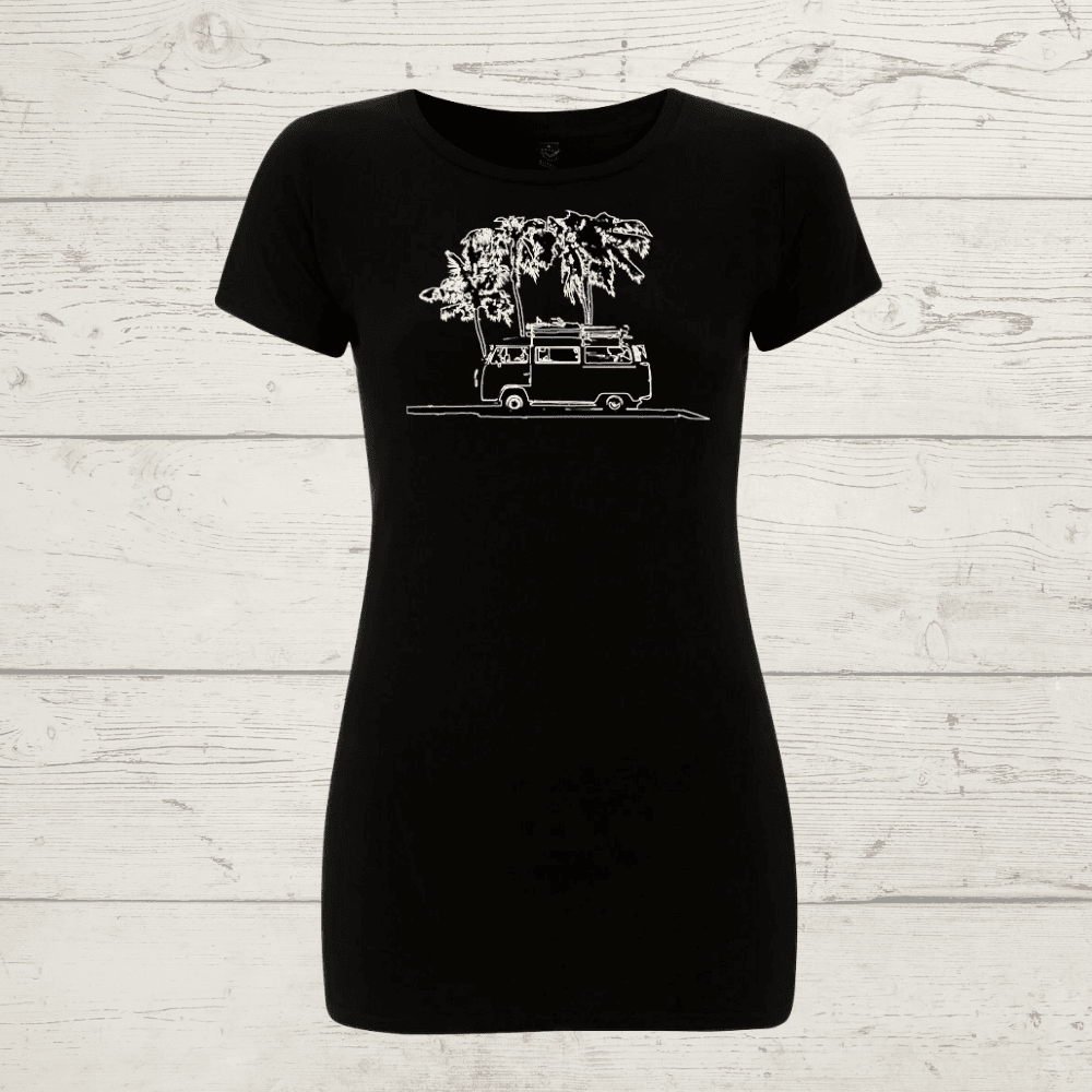 Women’s earthpositive® slim fit white campervan t-shirt -