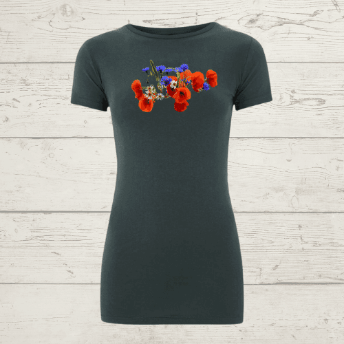 Women’s earthpositive® slim fit wild flowers t-shirt - dark