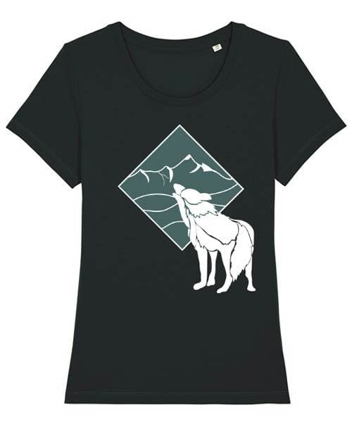 Women’s eco coyote t-shirt - black / x-small (uk 8) -