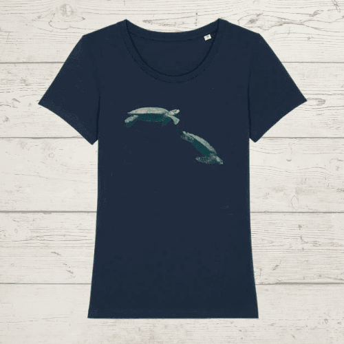 Women’s round neck diving turtle t-shirt - x-small (uk 8) /